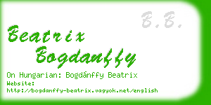 beatrix bogdanffy business card
