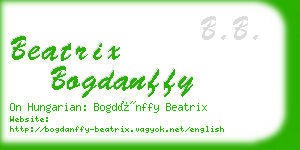 beatrix bogdanffy business card